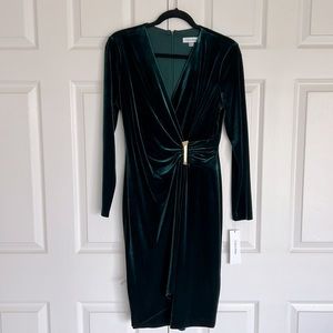 Calvin Klein dark green size 12 velvet dress